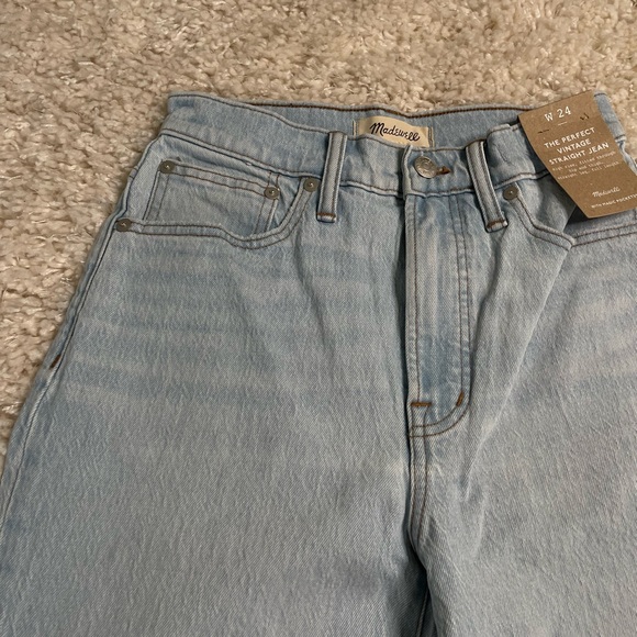 Madewell Perfect Vintage Straight Leg Jeans Blue Denim Size 24 - Picture 6 of 14